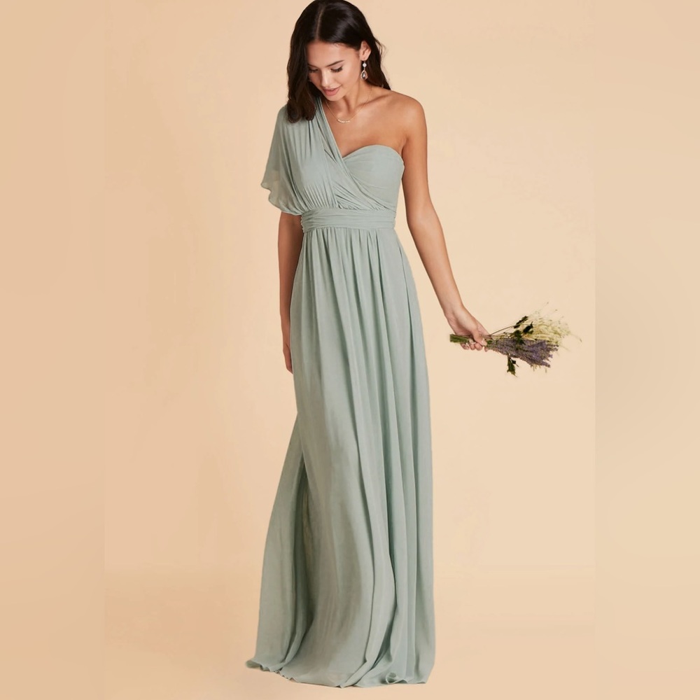 Birdy Grey GRACE CONVERTIBLE DRESS CHIFFON SAGE XS NWT NEW Bridesmaid No Slit - Picture 3 of 6